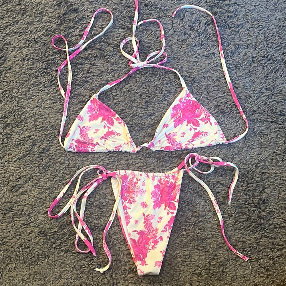 Pink Floral Bikini Set